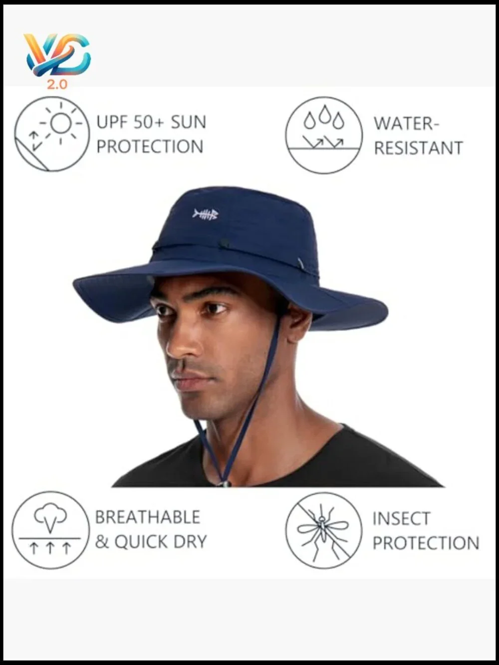 UPF 50+ Mosquito Sun Hat with Hidden Head Net and Neck Flap